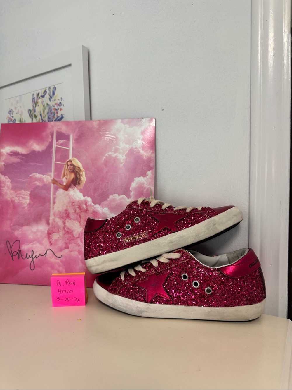 Women’s Glitter Low-Top Sneakers - Hot Pink - Picture 4 of 11